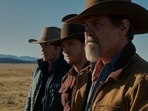 Tom Pelphrey, Lewis Pullman, and Josh Brolin in a still from Outer Range. Tom Pelphrey, Lewis Pullman, and Josh Brolin in a still from Outer Range.