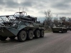 A Russian military convoy moves on a highway in an area controlled by Russian-backed separatist forces near Mariupol, Ukraine. (File image)(AP) A Russian military convoy moves on a highway in an area controlled by Russian-backed separatist forces near Mariupol, Ukraine. (File image)(AP)