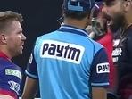 Virat Kohli celebrates wildly in front of David Warner. Virat Kohli celebrates wildly in front of David Warner. 