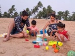 Yash hangs out with wife Radhika Pandit and kids.