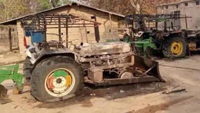 Maoists in Chhattisgarh have torched four tractors engaged in road construction work along the Bijapur-Dantewada inter-district border. (SOURCED.) Maoists in Chhattisgarh have torched four tractors engaged in road construction work along the Bijapur-Dantewada inter-district border. (SOURCED.)