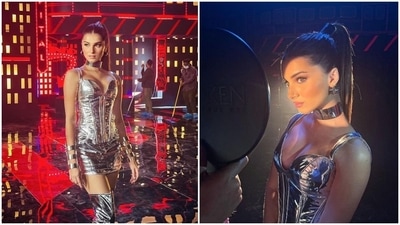 Tara Sutaria earlier shared a glimpse of one of her outfits from Heropanti 2 where she was seen wearing a metallic costume.&nbsp; (Instagram/@spacemuffin27)