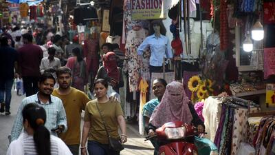 People are seen not wearing masks at a market in Ghaziabad on Monday. (Sakib Ali/ HT) People are seen not wearing masks at a market in Ghaziabad on Monday. (Sakib Ali/ HT)