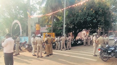 Hubbali Police said they had to use mild force and tear gas to disperse the mob. The district administration imposed prohibitory orders till April 20. (ANI)
