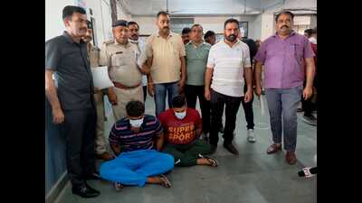Accused duo in police custody. (HT Photo)