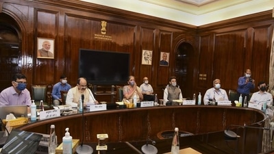 A file photo of Union Finance Minister Nirmala Sitharaman chairing the 41st GST Council meeting on December 31, 2021.&nbsp; (PTI)