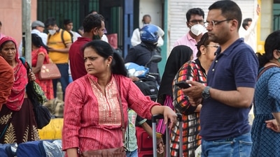 Commuters in the national capital faced difficulties in getting cabs and autos on Monday morning. Ola and Uber cars were available but with inflated fares. (PTI) Commuters in the national capital faced difficulties in getting cabs and autos on Monday morning. Ola and Uber cars were available but with inflated fares. (PTI)
