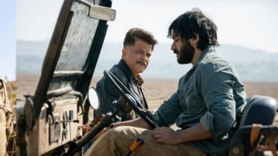 Anil Kapoor and Harsh Varrdhan Kapoor in a still from Thar. Anil Kapoor and Harsh Varrdhan Kapoor in a still from Thar.