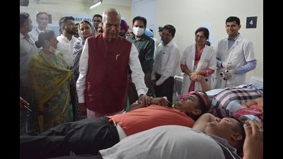 Chandigarh administrator Banwari Lal Purohit at the inauguration of Health Mela at the health and wellness centre Gobind Pura, Manimajra. (Sant Arora/HT) Chandigarh administrator Banwari Lal Purohit at the inauguration of Health Mela at the health and wellness centre Gobind Pura, Manimajra. (Sant Arora/HT)