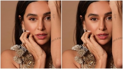 In silver statement earrings, Shibani accessorised her look to perfection. (Instagram/@shibanidandekar)