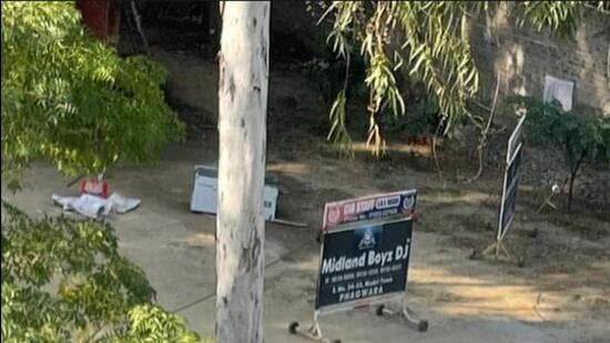 The entrance to Punjab Police’s crime investigating agency (CIA )office in Nawanshahr, now known as Shaheed Bhagat Singh Nagar, where the grenade attack was carried out on the night of November 7, 2021. (HT file photo)