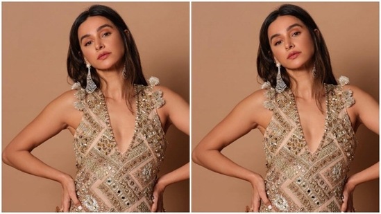 In nude eyeshadow, black eyeliner, mascara-laden eyelashes, drawn eyebrows, contoured cheeks and a shade of soft pink lipstick, Shibani looked fashion-ready.(Instagram/@shibanidandekar)