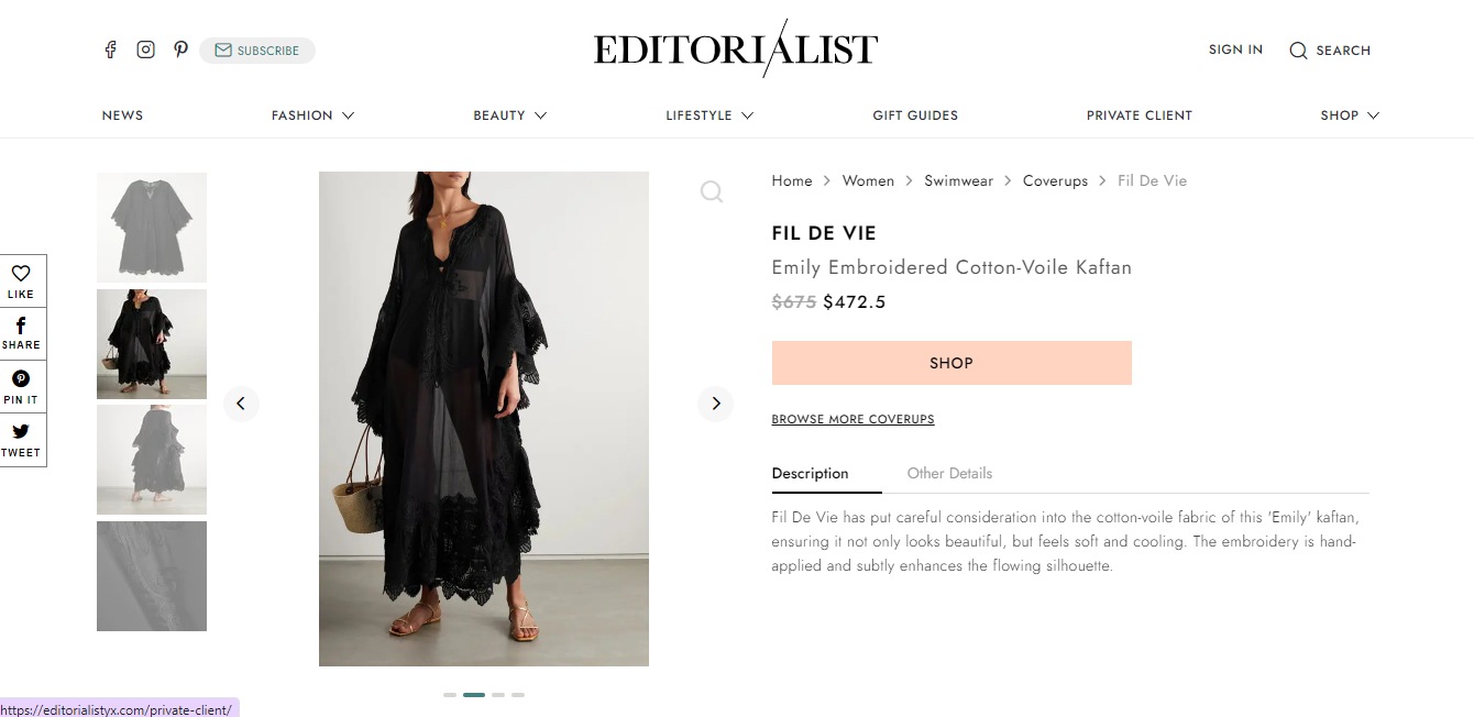 The kaftan Sonam wore for her pregnancy shoot.&nbsp; (editorialist.com)