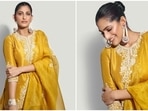 The bold and beautiful Kubbra Sait is not afraid of exploring different roles as well as experimenting with her looks. From fancy dresses to traditional wears, the actor can pull off any outfit that she dons and her Instagram handle says it all. In her recent social media stills, Kubbra can be seen grabbing eyeballs in a yellow embroidered salwar set.(Instagram/@kubbrasait)