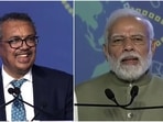 World Health Organisation director general Dr Tedros Adhanom Ghebreyesus and Prime Minister Narendra Modi.(Twitter/ANI) World Health Organisation director general Dr Tedros Adhanom Ghebreyesus and Prime Minister Narendra Modi.(Twitter/ANI)