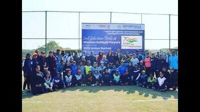 Indian women’s softball team during second selection trials at the at Manav Rachna University, Faridabad. (Sourced) Indian women’s softball team during second selection trials at the at Manav Rachna University, Faridabad. (Sourced)