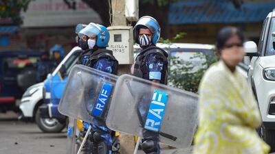 While in Hubbali, police fired 13 rounds in the air, four people were killed in the police firing in the DJ Halli case. (PTI) While in Hubbali, police fired 13 rounds in the air, four people were killed in the police firing in the DJ Halli case. (PTI)