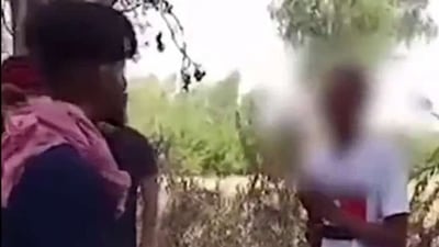 A video of the youths beating up and forcing the boy to lick the feet of one of the accused was recorded and shared on social media. A video of the youths beating up and forcing the boy to lick the feet of one of the accused was recorded and shared on social media.