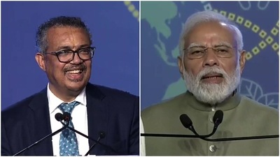 World Health Organisation director general Dr Tedros Adhanom Ghebreyesus and Prime Minister Narendra Modi. (Twitter/ANI) World Health Organisation director general Dr Tedros Adhanom Ghebreyesus and Prime Minister Narendra Modi. (Twitter/ANI)