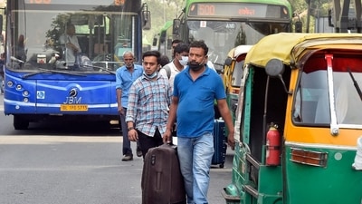 Locals in the city face major inconvenience as Delhi's auto and cab drivers' associations call for a strike (Raj K Raj / Hindustan Times) Locals in the city face major inconvenience as Delhi's auto and cab drivers' associations call for a strike (Raj K Raj / Hindustan Times)