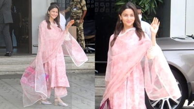 Alia Bhatt at Kalina airport on Tuesday. (Varinder Chawla) Alia Bhatt at Kalina airport on Tuesday. (Varinder Chawla)