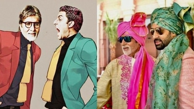 Amitabh Bachchan defended the artwork done by his fans as he shared one featuring him and Abhishek Bachchan. Amitabh Bachchan defended the artwork done by his fans as he shared one featuring him and Abhishek Bachchan.