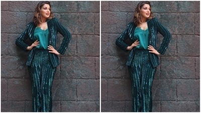 Sonali decked up in nude eyeshadow, black eyeliner, mascara-laden eyelashes, black kohl, drawn eyebrows, contoured cheeks and a shade of nude lipstick. (Instagram/@iamsonalibendre)