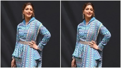 In oxidised earrings, and a diamond ring, she accessorised her look to perfection. (Instagram/@iamsonalibendre)