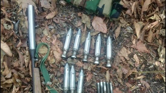 Police have recovered a Barrel Grenade Launcher (BGL) and live shells from the encounter spot.