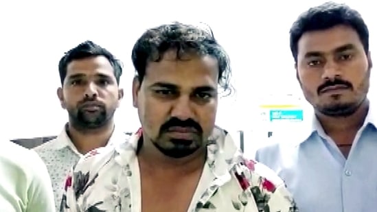 Sonu alias Imam alias Yunus, who allegedly opened fire during the clashes, brought to Jahangirpuri police station in New Delhi.&nbsp;(ANI)