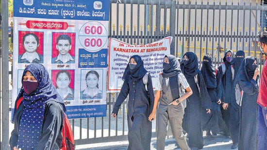 Karnataka education minister BC Nagesh on Tuesday said that students wearing hijab would not be allowed to write the second pre-university (PU) examination. (PTI)