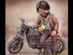 Yash's Rocky from KGF: Chapter 2 in the Amul doodle on Instagram. (Instagram/@amul_india)