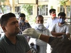Delhi logged over 1,000 fresh Covid-19 cases on Wednesday, April 20, 2022. (Photo by Vipin Kumar/Hindustan Times) Delhi logged over 1,000 fresh Covid-19 cases on Wednesday, April 20, 2022. (Photo by Vipin Kumar/Hindustan Times)