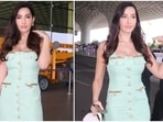 Nora Fatehi serves a killer airport look in figure-hugging mint green dress worth 32k: Check out pics and videos Nora Fatehi serves a killer airport look in figure-hugging mint green dress worth 32k: Check out pics and videos