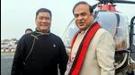 Itanagar, Feb 20 (ANI): Arunachal Pradesh Chief Minister Pema Khandu welcomes Assam Chief Minister Himanta Biswa Sarma, at Naharlagun, in Itanagar on Sunday. Assam CM is scheduled to attend the 36th Statehood celebration programme of Arunachal Pradesh. (ANI Photo) (ANI) Itanagar, Feb 20 (ANI): Arunachal Pradesh Chief Minister Pema Khandu welcomes Assam Chief Minister Himanta Biswa Sarma, at Naharlagun, in Itanagar on Sunday. Assam CM is scheduled to attend the 36th Statehood celebration programme of Arunachal Pradesh. (ANI Photo) (ANI)