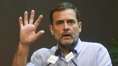 Congress leader Rahul Gandhi on Sunday said that four million Indians died during the pandemic due to Centre’s “negligence”. (PTI) (HT_PRINT) Congress leader Rahul Gandhi on Sunday said that four million Indians died during the pandemic due to Centre’s “negligence”. (PTI) (HT_PRINT)