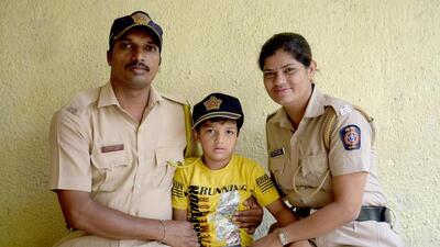 The parents, Dipali and Nitin Balip, attached with Wadala and Chunabhatti police station respectively, noticed that their boy, Aarush, had a problem while crawling, sitting, and walking. (Bachchan Kumar/ HT PHOTO) The parents, Dipali and Nitin Balip, attached with Wadala and Chunabhatti police station respectively, noticed that their boy, Aarush, had a problem while crawling, sitting, and walking. (Bachchan Kumar/ HT PHOTO)