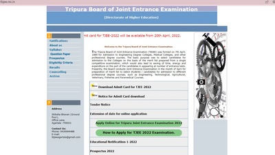 TJEE 2022 admit card released at tbjee.nic.in, here's the direct link TJEE 2022 admit card released at tbjee.nic.in, here's the direct link