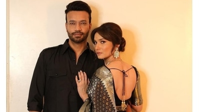 Television actor Ankita Lokhande is known for delighting her fans on social media by sharing snippets from her life. The star posts pictures of her photoshoots, candid moments with her husband, Vicky Jain and scenes from her shoot sets. Her latest post shows the star striking elegant poses with Vicky for a new shoot where the couple donned traditional ensembles. (Instagram/@ankitalokhande) Television actor Ankita Lokhande is known for delighting her fans on social media by sharing snippets from her life. The star posts pictures of her photoshoots, candid moments with her husband, Vicky Jain and scenes from her shoot sets. Her latest post shows the star striking elegant poses with Vicky for a new shoot where the couple donned traditional ensembles. (Instagram/@ankitalokhande)