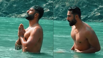Vicky Kaushal took a dip in river Ganga in Rishikesh. Vicky Kaushal took a dip in river Ganga in Rishikesh. 