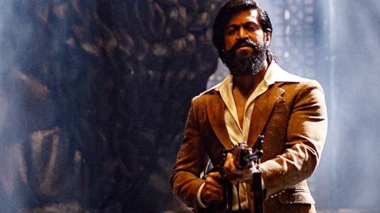 Yash in a still from KGF: Chapter 2.