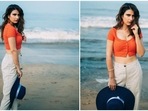Fatima Sana Shaikh has garnered a lot of fans and followers for her bold performances in films like Dangal and Ludo. She is now awaiting the release of her film Thar which also stars Harshvardhan Kapoor. Her Instagram handle is a lookbook of all things stylish and aesthetic. Recently, she did a photo shoot on the beach in an orange vest and beige linen trousers.(Instagram/@lakshetamodgil)