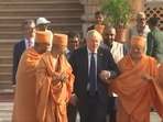 Boris Johnson visits Akshardham temple in Gandhinagar (ANI)