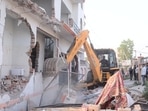 Demoltion drive in Delhi's Jahangirpuri was carried out on Wednesday, April 21, 2022. (Deepak Gupta/HT)