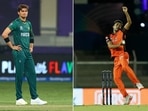 Shaheen Afridi (Left) and Umran Malik.&nbsp;