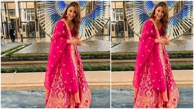 Soha Ali Khan captioned her post, "Think pink ! #weddingdiaries #sangeet." (Instagram/@sakpataudi)