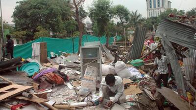 On Wednesday, the Pune Municipal Corporation (PMC) carried out a massive anti-encroachment drive at DP Road starting from Mhatre Bridge to Rajaram Bridge (HT PHOTO) On Wednesday, the Pune Municipal Corporation (PMC) carried out a massive anti-encroachment drive at DP Road starting from Mhatre Bridge to Rajaram Bridge (HT PHOTO)