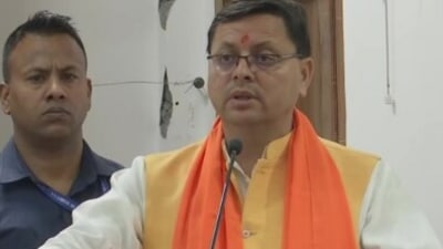 Uttarakhand CM Pushkar Singh Dhami in Dehradun today (ANI)