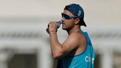 England pacer Ollie Robinson during nets (Reuters)