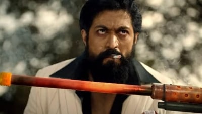 Yash in a still from KGF: Chapter 2.